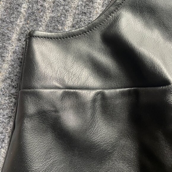 J. Crew Faux Leather Tank Top Size M, Fully Lined, Zip Back - Picture 7 of 7